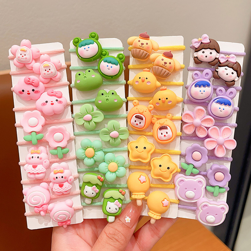 Rubber band girls' hair tie children's hair band 2024 New style cute baby headwear Girls' hair won't damage small hair tie hair tie Specification drawing