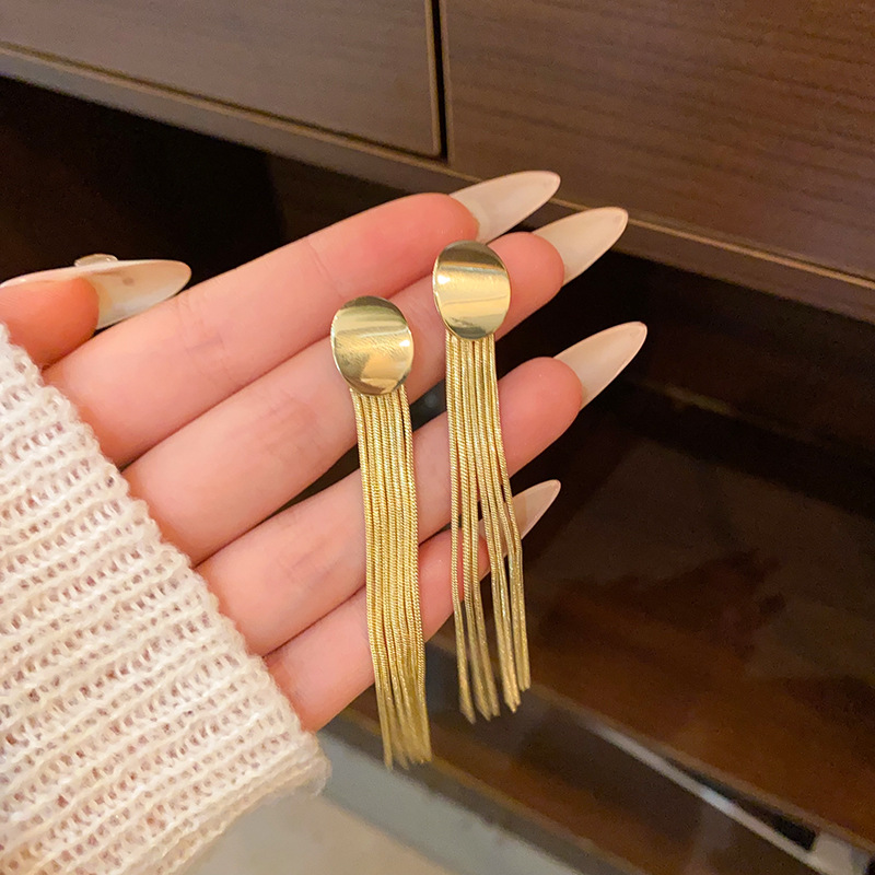 European and American style exaggerated circular tassel earrings, a light luxury and fashionable bestseller for women, exuding a sense of high-end elegance. Long earrings and earrings full figure