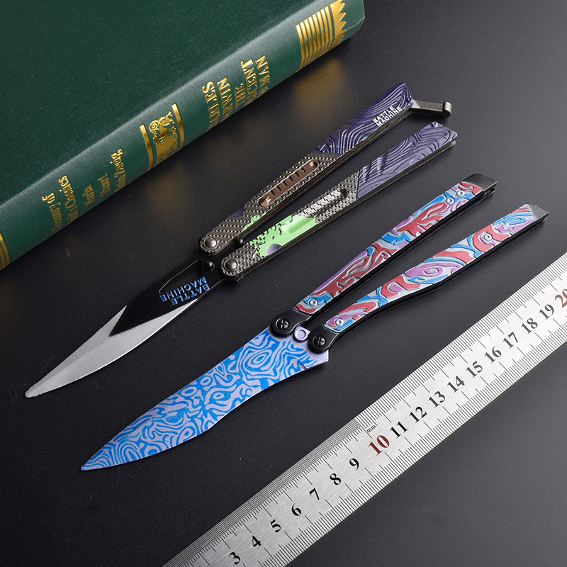 "Peacetime PlayerUnknown's Battlegrounds (PUBG) game peripheral figurines, Cold Blade Butterfly Knife, Flame Knife, all-metal uncut decorative toy models. Application Scenario