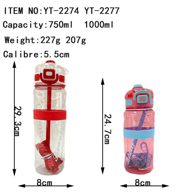Double-sipped water cup, straw, high appearance level, creative outdoor shoulder strap, plastic cup, space cup, outdoor fitness sports water bottle Application Scenario