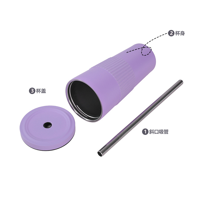 Cross-border factory direct supply 304 stainless steel insulated cups, women's high appearance level bubble milk tea cups, simple solid color water cups Application Scenario