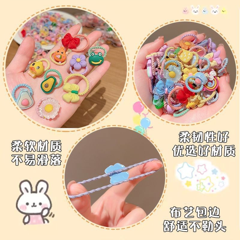 New cute baby headwear in a box set of rubber band girls' hair ties and children's hair bands. Little hair ties that won't damage girls' hair details Picture