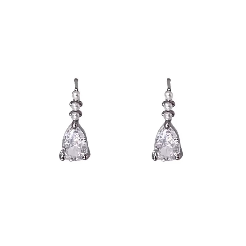 Light luxury zircon teardrop earrings for women, high-end Korean style, small and exquisite earrings, niche design sense, best-selling earrings Item Picture