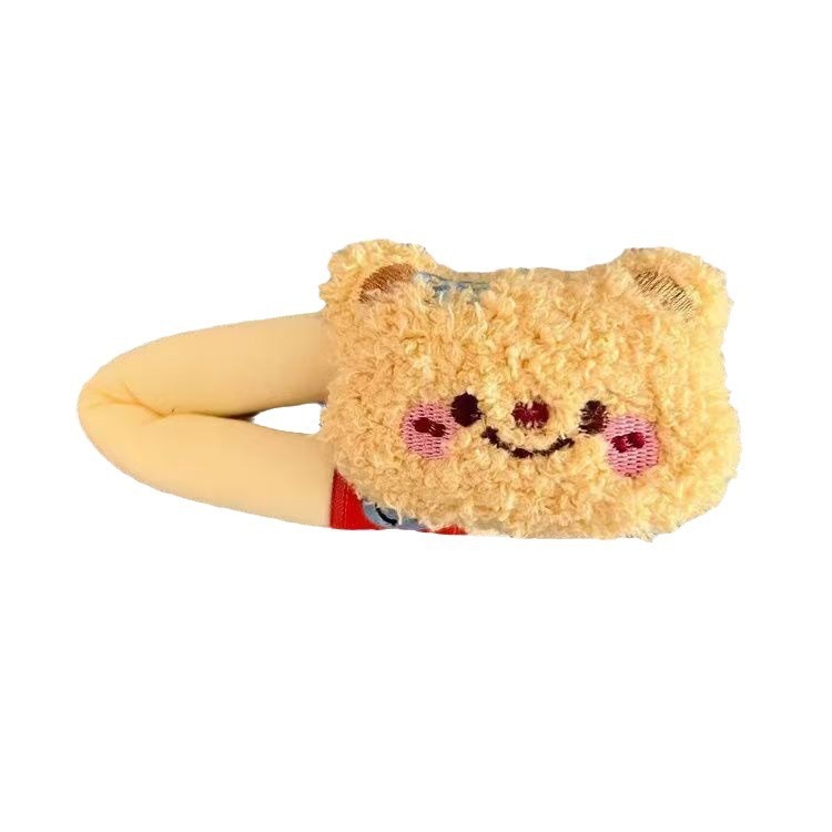 Cute butter bear hair clips, plush and adorable broken hair clips, headwear and hair clips, autumn and winter new style bangs side clips Item Picture