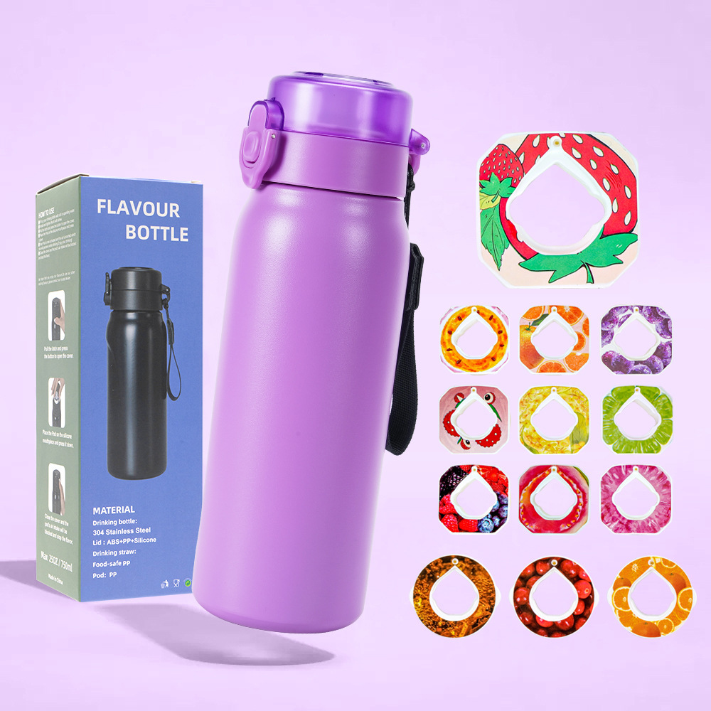 New 2024 304 stainless steel playful insulated cup, 750ML portable straw bouncing cup, winter outdoor scented bottle Specification drawing