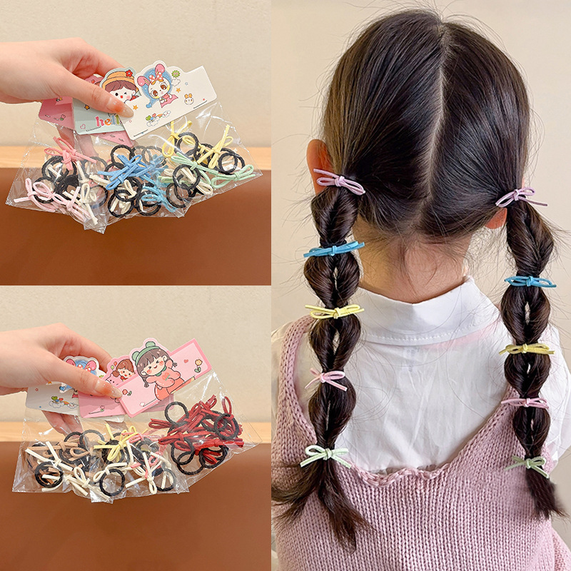 Children's bow hair tie, hair band, hair tie, hair band, hair accessory, leather case, hair accessory, small chanel-style hair tie details Picture
