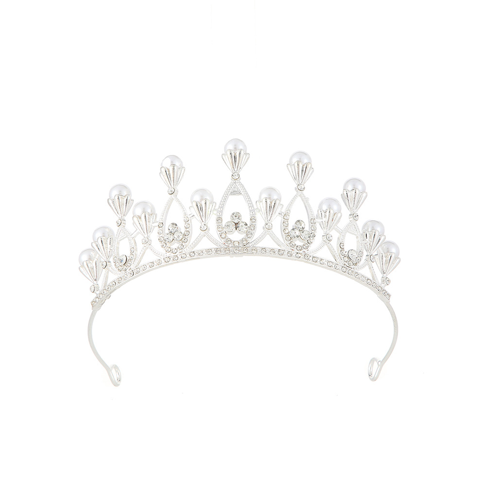 Cross-border Amazon best-selling bride's crown headwear, light luxury style, crown headband, birthday performance princess headwear details Picture