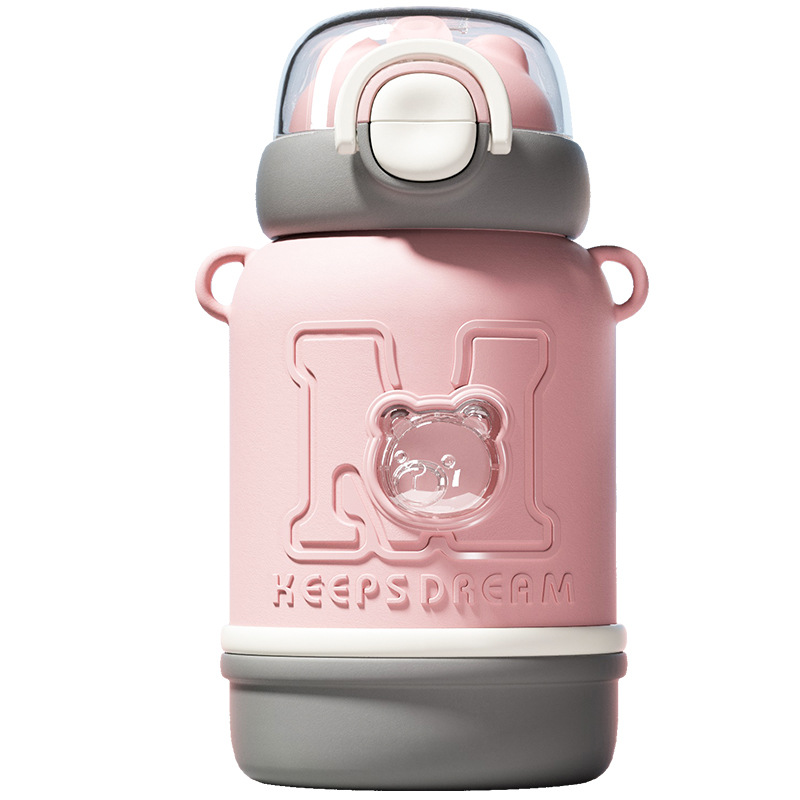 Insulated cup for children, girls, large capacity 304 stainless steel, high appearance level portable cartoon girls, anti-drop water cup Item Picture