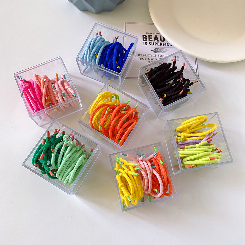 High-elasticity basic small rubber band, baby gradient color hair band, girls' braid hair tie, children's candy-colored small hair tie full figure