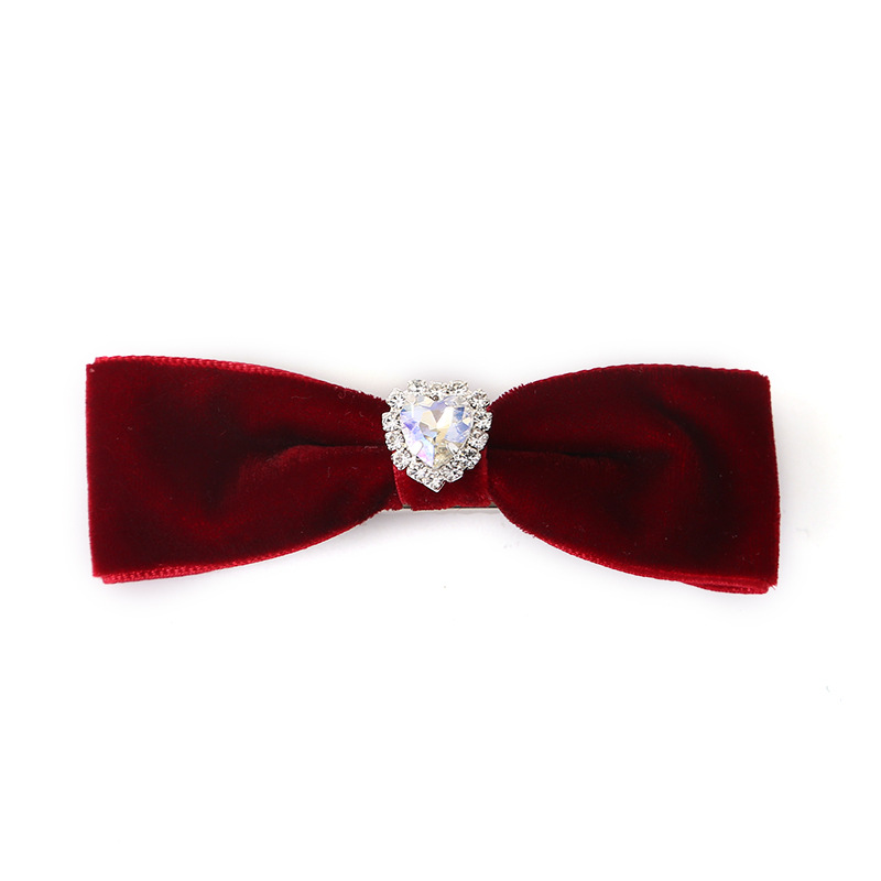 2024 Red New Year hair accessories, simple bow, silk, cute bangs, women's forehead side clips Item Picture