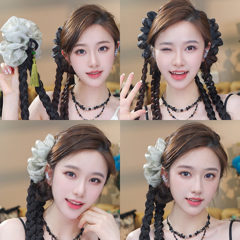 New Chinese-style grab-clip headwear for women at the back of the head, highlighting elegance and increasing hair volume. Hair braid shark clip 2024 new style details Picture