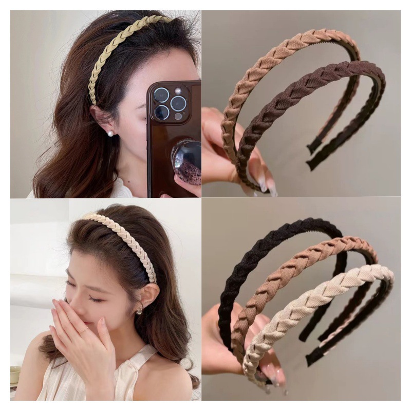 High-end anti-slip hair band, simple hair pressing button, women's special hair clip for washing face, 2024 new style twisted hair accessory full figure