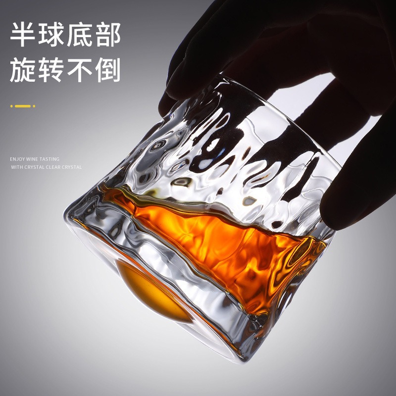 Thickened rotating crystal glass wine glass, Ins-style Nordic whisky glass, creative and personalized foreign wine unbreakable figure glass Application Scenario