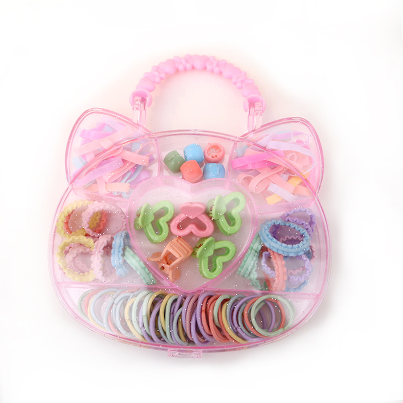 New children's little princess shoulder bag, hair band, girls' fresh and sweet macaron hair rope, cute hair accessory set, leather band Item Picture