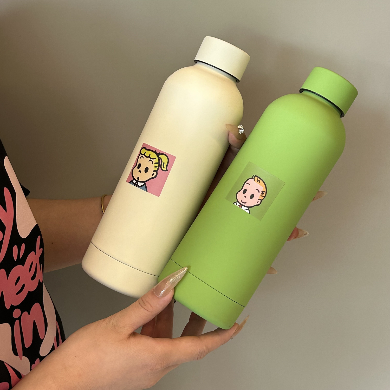 Korean InS-style direct drinking cup, simple solid color portable stainless steel insulated cup, popular student, high appearance level water cup for girls details Picture