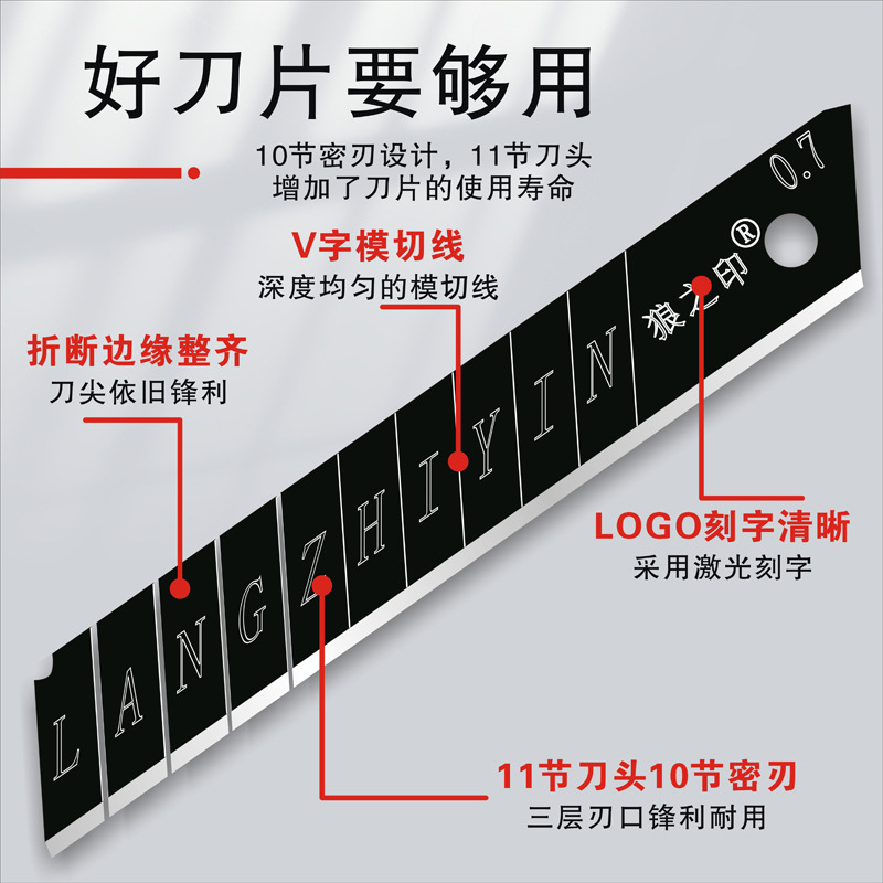Wholesale of large and small stainless steel blades, industrial wallpaper blades and paper cutting blades from the all-black edge art blade manufacturer details Picture