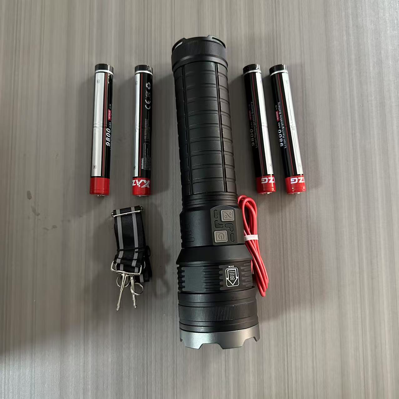 2024激光炮爆射5000米以上探险户外强光手电筒无极光学变焦强光手电筒