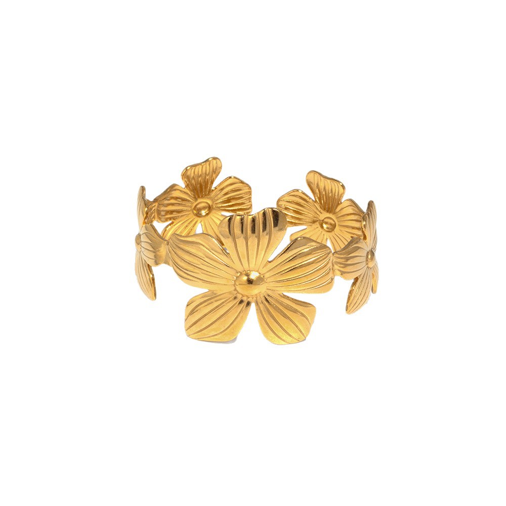 European and American fashionable flower-opening titanium steel bracelet, women's personality, Instagram popular Zou Ju bracelet, cross-border Amazon accessories Item Picture