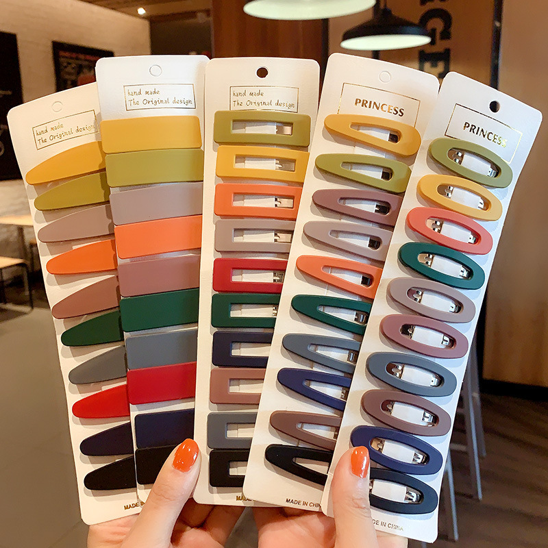 Korean simple bb clips, top clips, side clips, one-line bangs clips, headwear, hair clips, back of the head macaron girl hair clips full figure