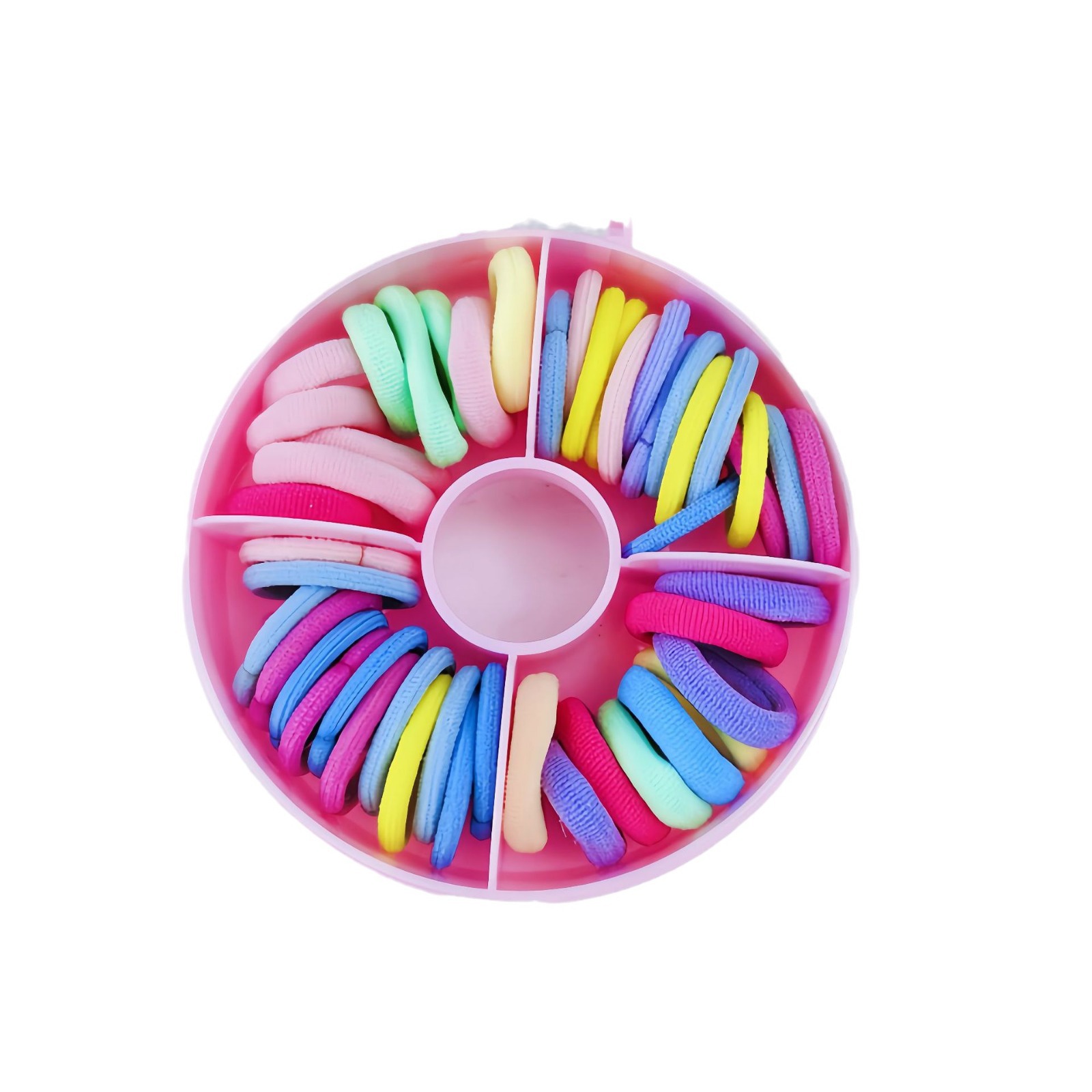 The baby's rubber band won't hurt the hair. It's a small tie. The thumb hair band has good elasticity. It's a headwear for babies and girls Item Picture