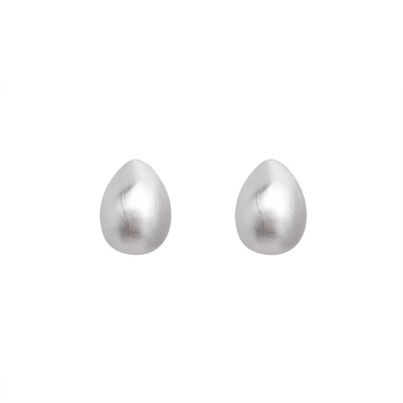 Golden matte brushed bean stud earrings for women 2025 new teardrop earrings, a high-end and light luxury bestseller for autumn and winter Item Picture