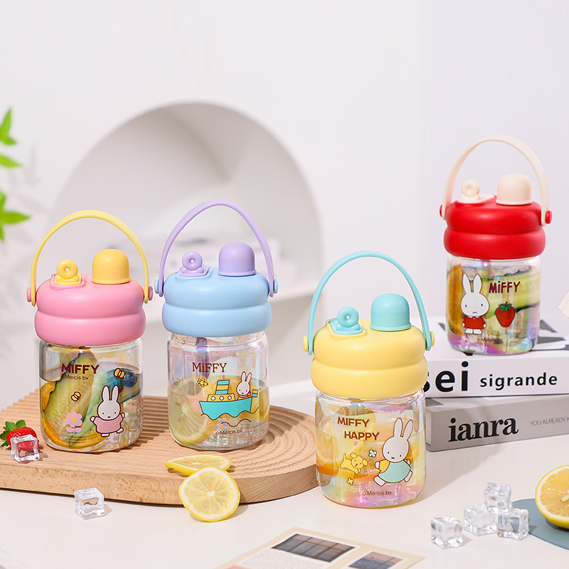 Authentic Mifei Double-drink Flower Tea cup, large-capacity cartoon water cup, high appearance level plastic travel cup for women in summer, small gift full figure