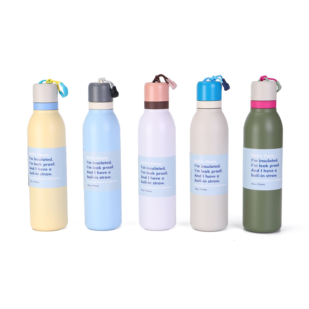 New Owala 304 stainless steel insulated cup with a drawstring, macaron-colored large-capacity space pot, outdoor sports water cup Item Picture