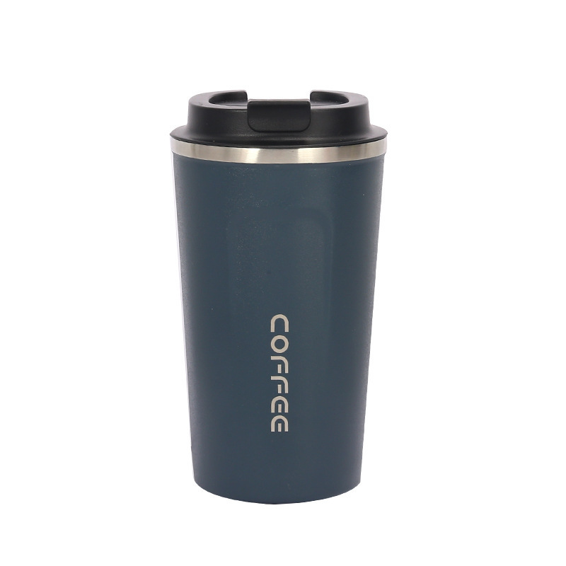 Wholesale of new stainless steel double-layer coffee cups for foreign trade, creative Mark office water cups, portable car insulated cups Item Picture