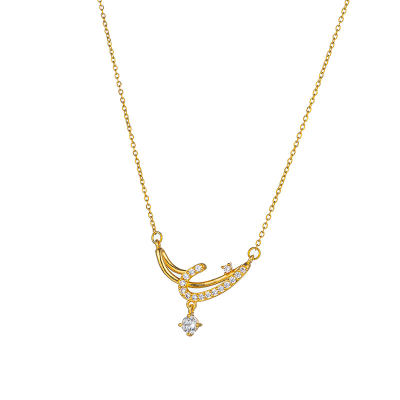 European and American fashion smile geometric tassel necklace, women's niche design sense, versatile collarbone chain, trendy online accessory wholesale Item Picture