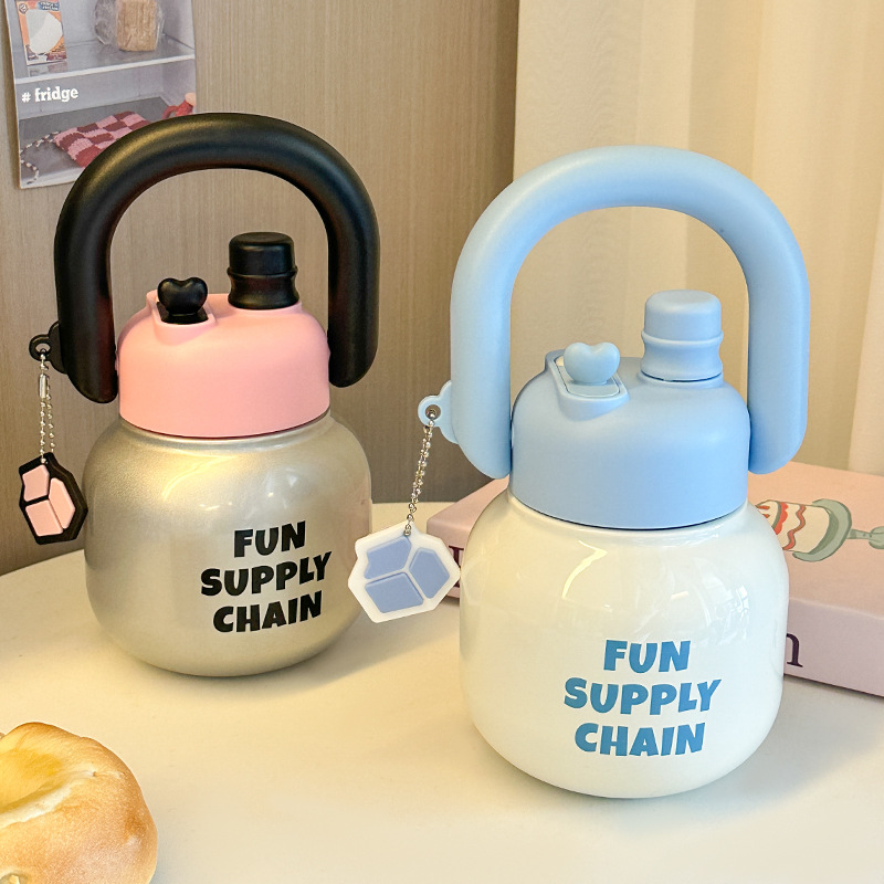Wholesale of new double-drinking, large-capacity 316 stainless steel insulated cups, portable, high-appeartion-level, large-belted water cups details Picture