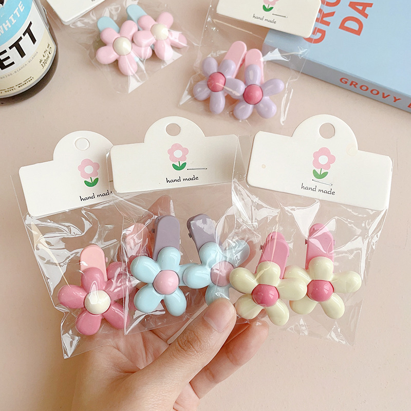 Cartoon children's flower Spring 2023 Children's hair clip Side bangs clip Sweet little girl hair accessory that won't damage hair Specification drawing