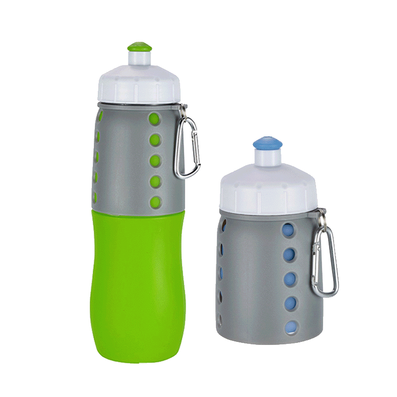 Portable folding silicone cups for travel, sports water bottles, high-temperature resistant silicone outdoor mountain climbing and cycling cups details Picture