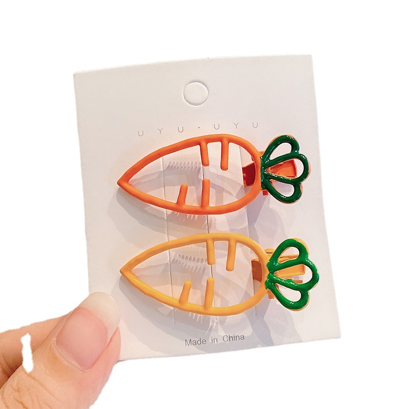Simple candy-colored fishbone hair clips from Japan and South Korea, cute side hair clips, bangs clips, carrot hair clips and headwear Item Picture
