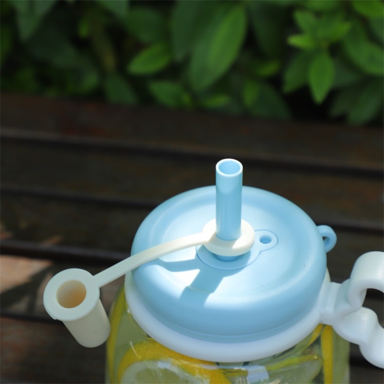 Summer new large-capacity cup with tea strout, large-bellied cup, high appearance level for girls, straw, tonnage cup, portable and hand-held double drinking cup details Picture
