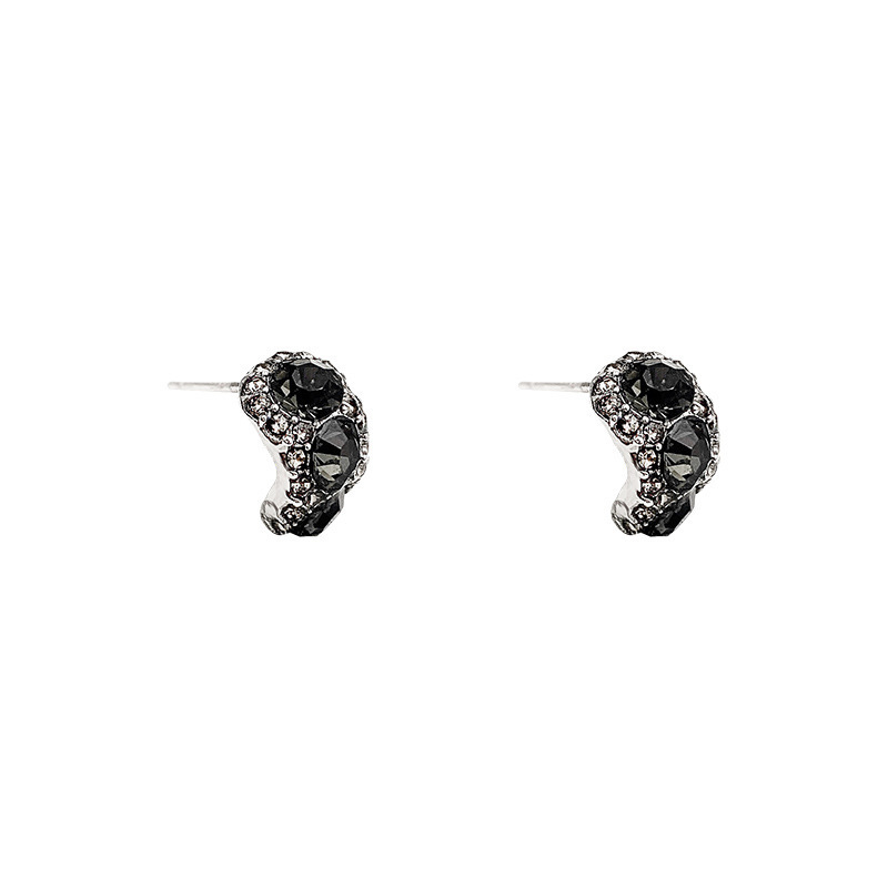 925 Silver Needle Light luxury white Zircon earrings, women's ins style, niche high-end design, simple and elegant, versatile stud earrings Item Picture