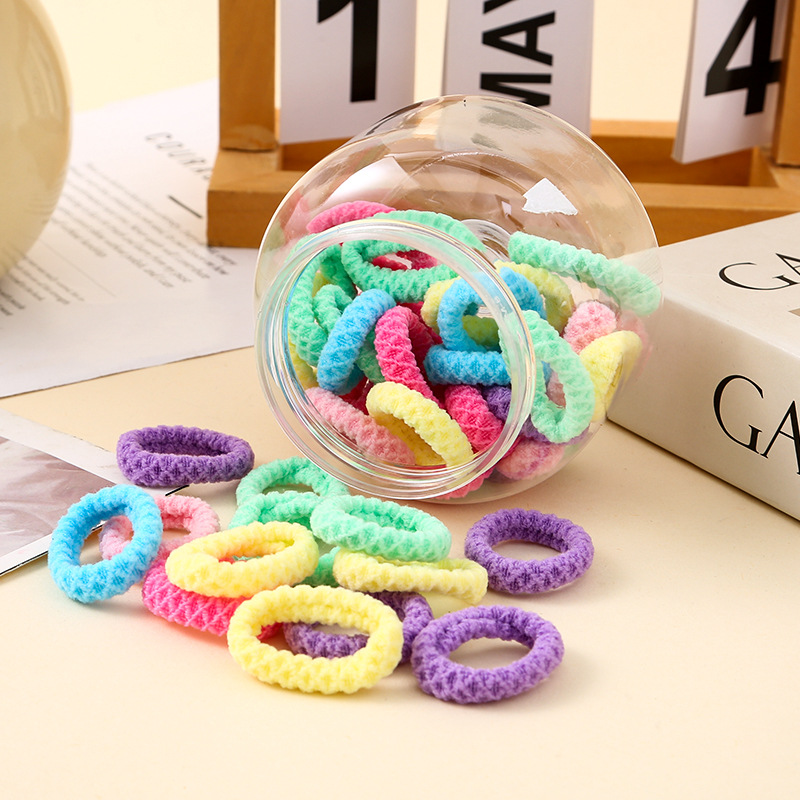 Canned woven high-elasticity hair bands for girls, thickened hair ties, high ponytail hair ties, basic rubber band headwear Specification drawing