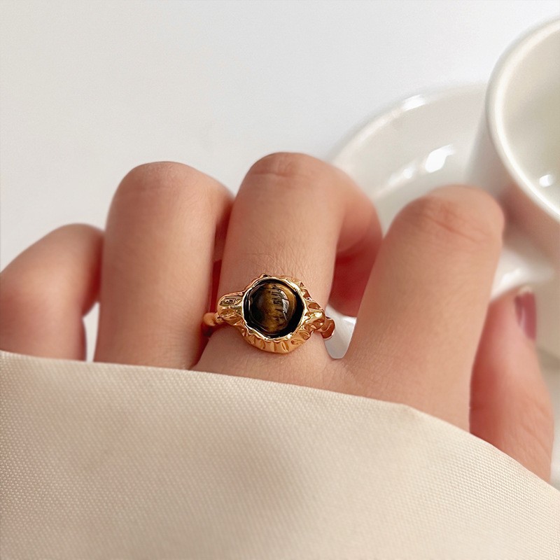 Retro light luxury open ring, a sophisticated and fashionable index finger ring that is popular on the Internet, simple and individual details Picture