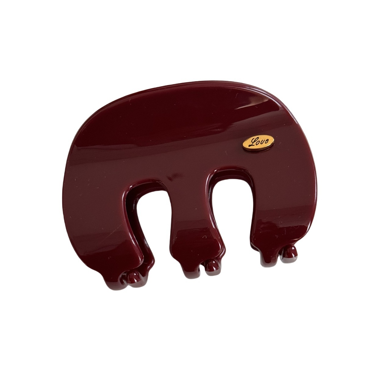 French light luxury M-letter semi-circular medium-sized hair clip, semi-tied hair at the back of the head, coiled hair clamp, gold label, high-end hair accessory Item Picture