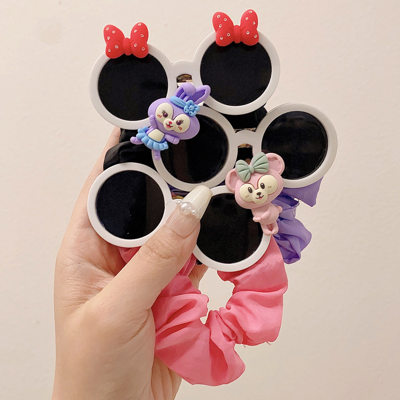 Children's sunglasses, hair bands, glasses, rubber bands, large intestine bands, elegant baby, little girl, no damage to hair bands, high-elastic ponytail hair bands full figure
