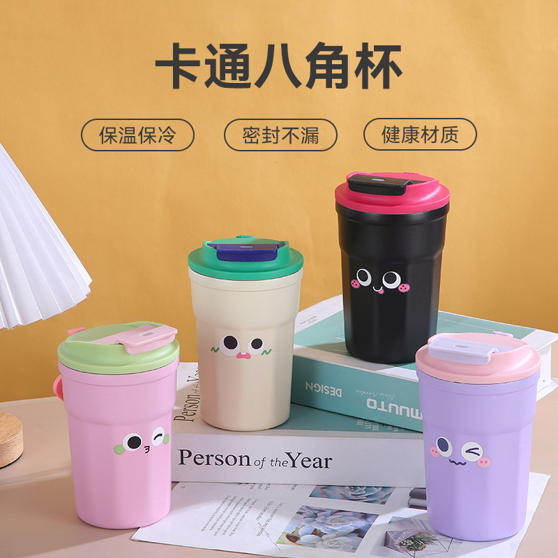 Factory direct supply 316 stainless steel vacuum insulated cups, high appearance level flip coffee cups, outdoor portable car cups full figure