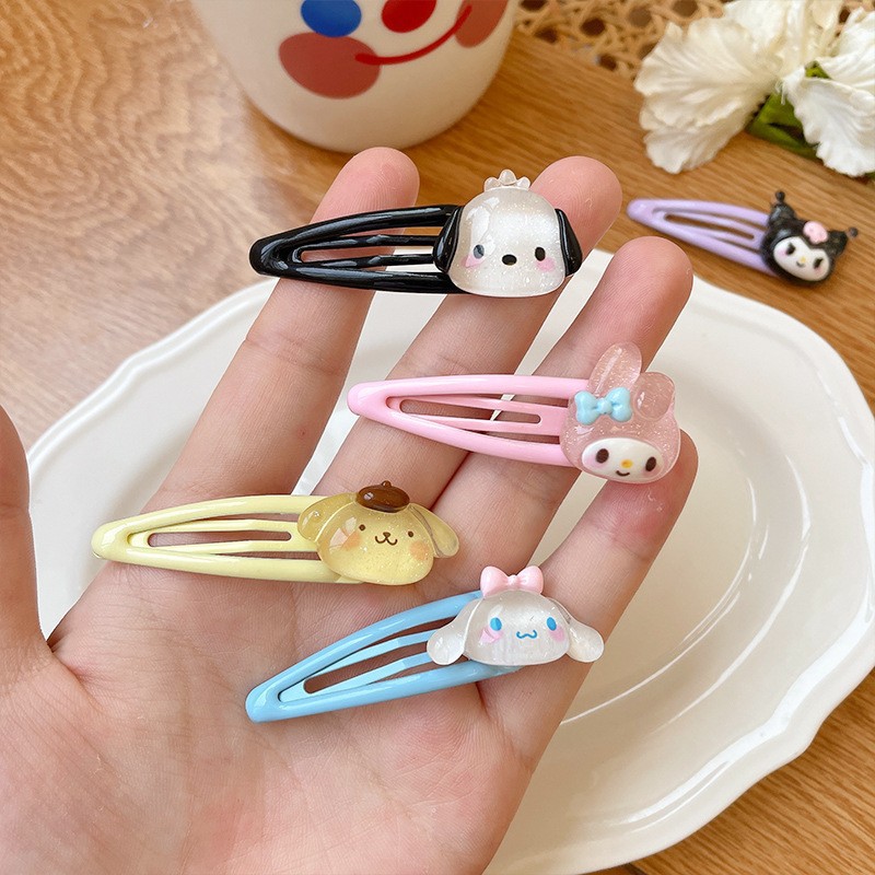 Spring cute cartoon bb clips, sweet hair clips, transparent plastic bangs, side clips, children's hair accessories wholesale, headwear for women Specification drawing