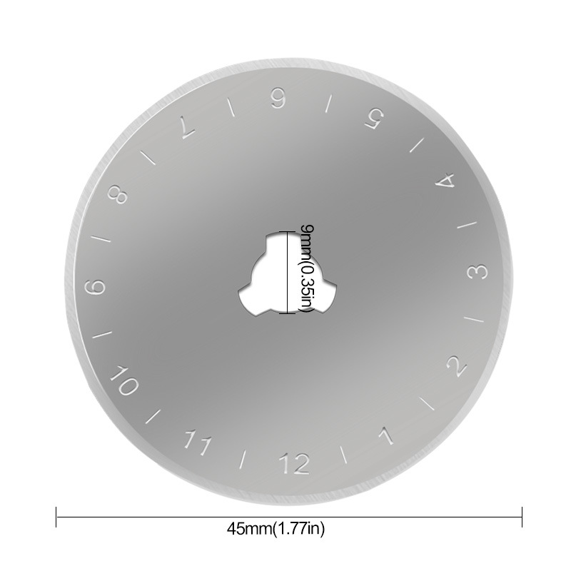 28mm - 45mm small circular blade with scale for leather cutting, rotating wheel for fabric cutting, paper cutting and fabric cutting, circular roller blade undefined
