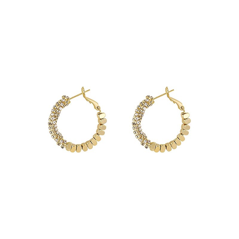 Unique ring-shaped earrings with broken silver, a niche and light luxury design, high-end stud earrings, and exaggerated European and American best-selling earrings wholesale Item Picture