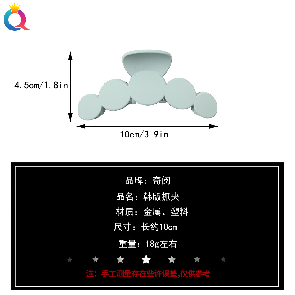 Qiyue Korean matte five-round hairpin, versatile for going out, shark hairpin, retro style, back of the head, updo hair clip Application Scenario