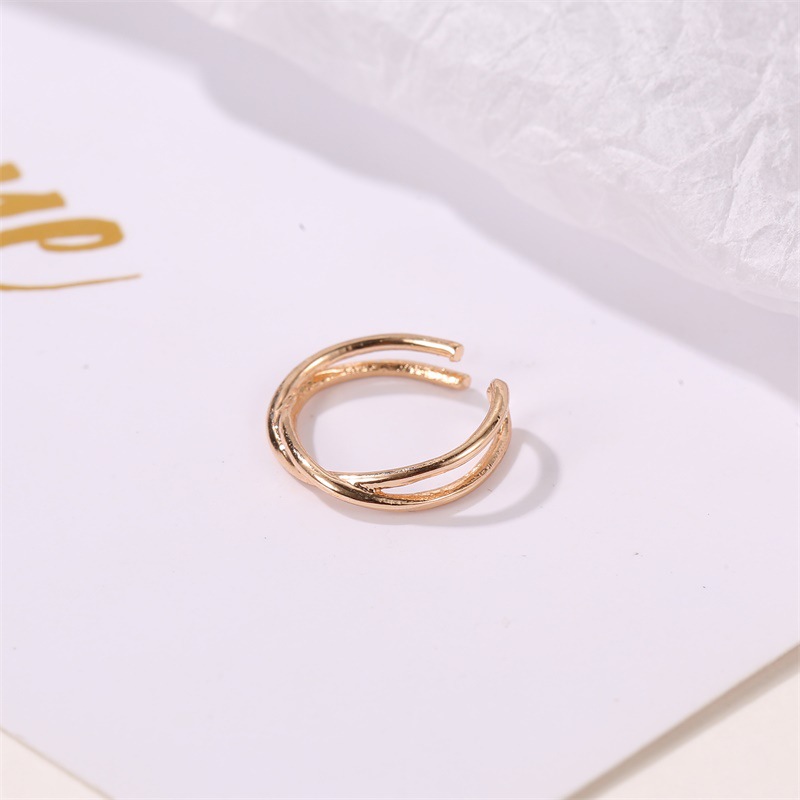 European and American simple and versatile double-layer ear clips, fashionable cross U-shaped double-layer ear clips without ear holes, women's double C-shaped ear bone clips Specification drawing
