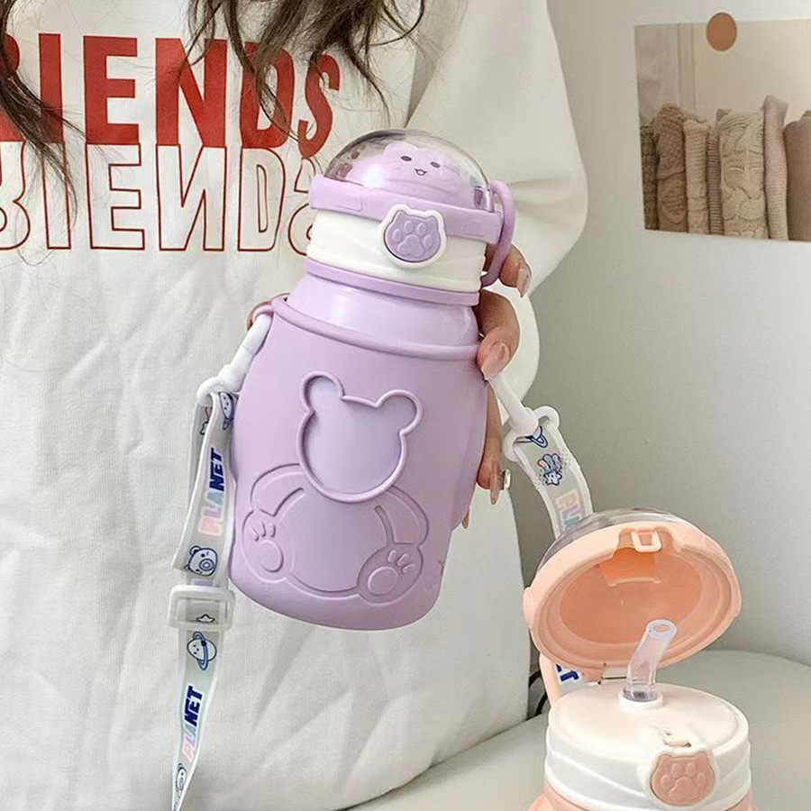 New 316 stainless steel insulated cup, men's and women's hugging planet children's water cup, student high appearance level cartoon water bottle details Picture