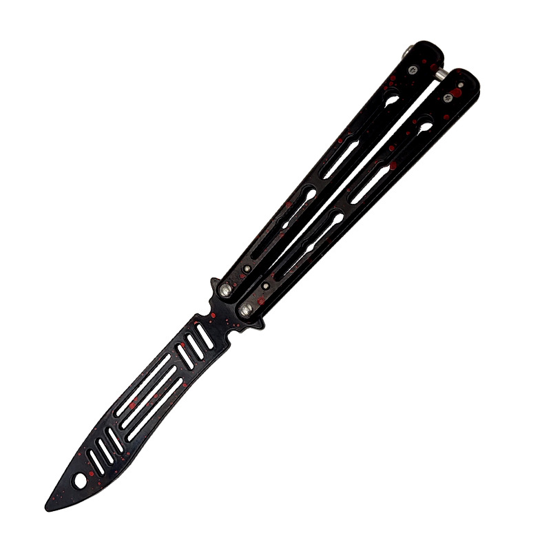 Butterfly knife practice knife, stainless steel ornamental knife, unopened, portable, reversible and deformable outdoor equipment undefined