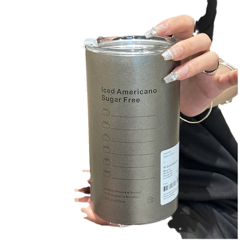 Bingba Cup, 304 stainless steel cold and heat preservation cup, straw cup, large-capacity ins American coffee cup, portable water cup Item Picture