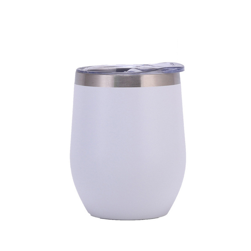 12oz eggshell cup factory direct supply, egg U-shaped cup, 304 stainless steel insulated cup, red wine glass, large-bellied cup wholesale Specification drawing