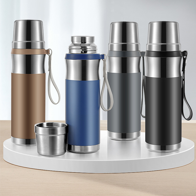 Jiakang 316 food-grade stainless steel insulated cup, tea-water separation office water bottle, all-steel press-type tea strainer, large capacity details Picture
